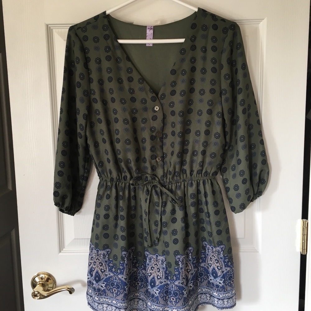 Green and blue romper